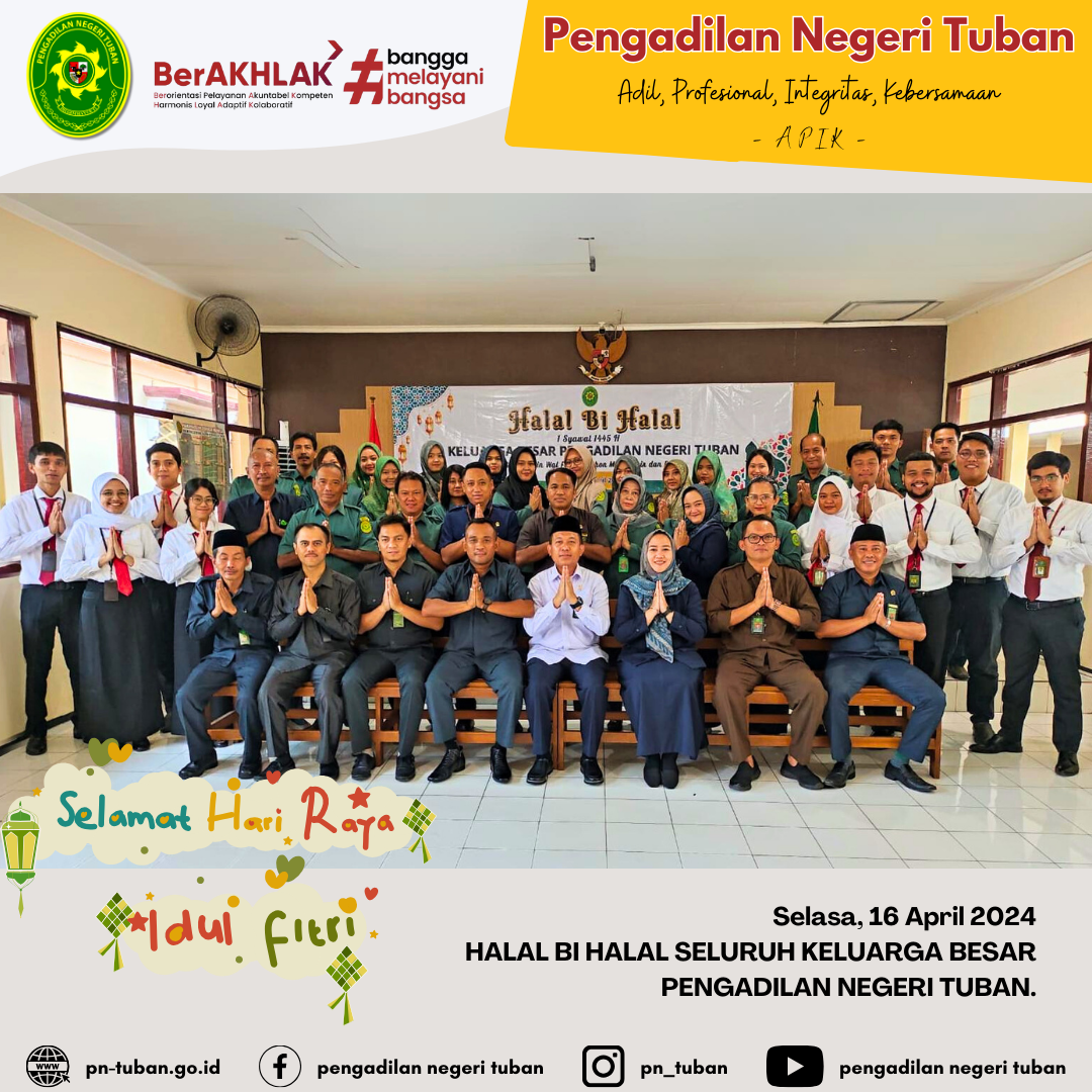 HALAL BI HALAL KELUARGA BESAR PENGADILAN NEGERI TUBAN