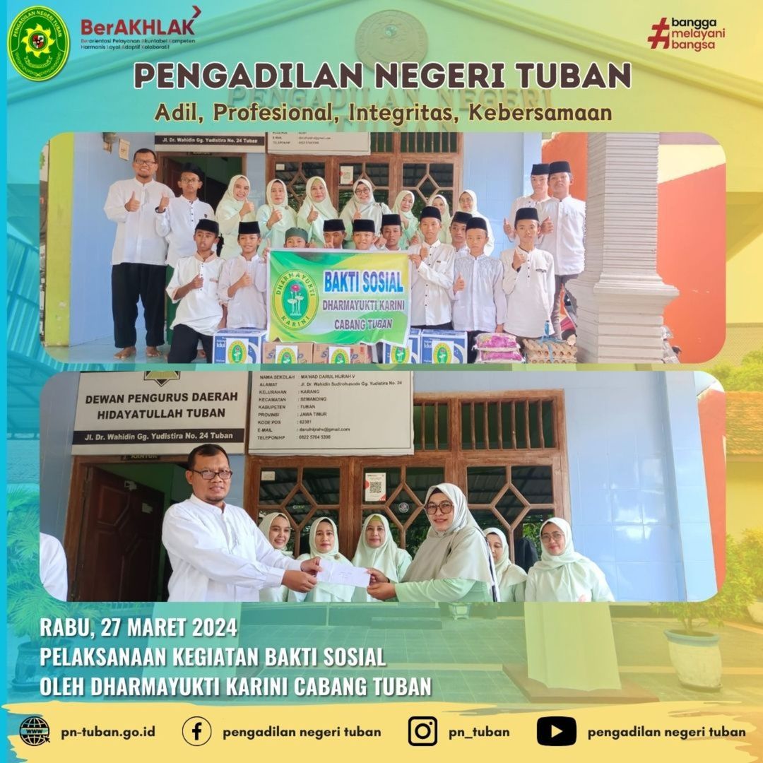KEGIATAN BAKTI SOSIAL DHARMAYUKTI KARINI CABANG TUBAN