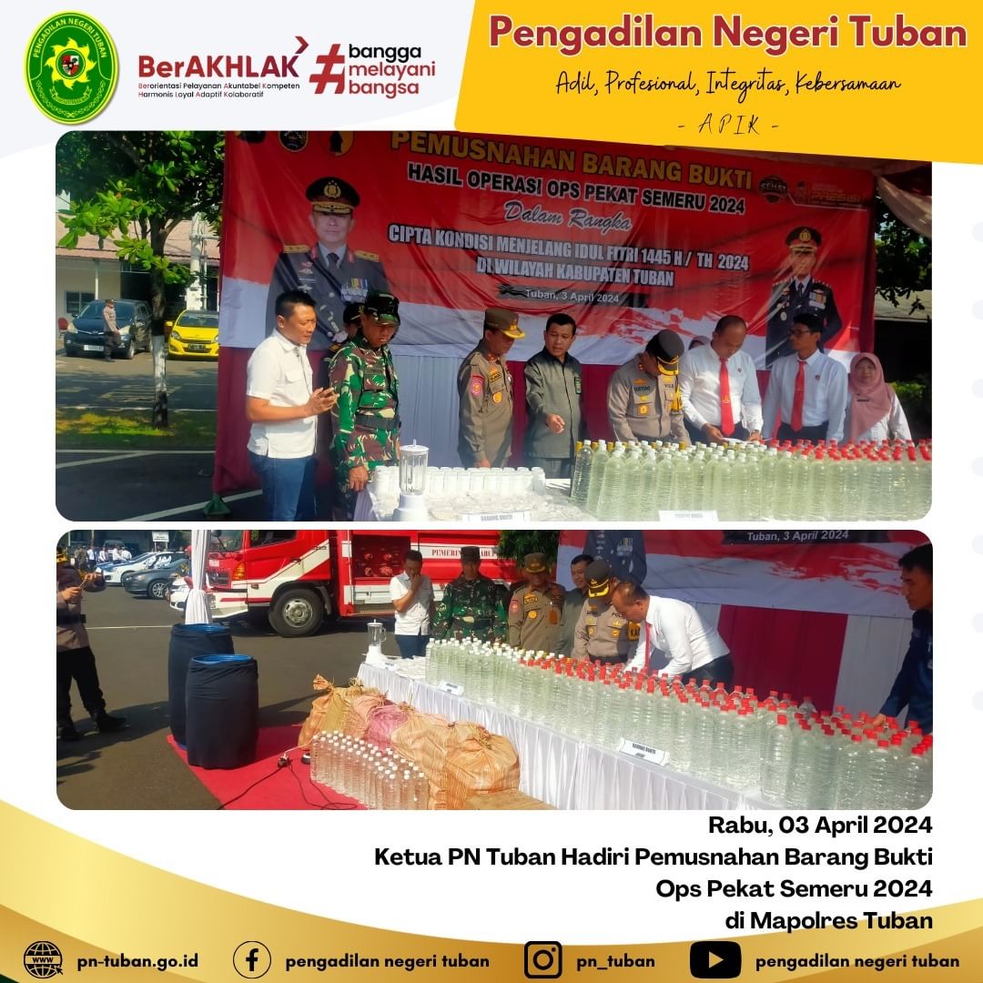 PEMUSNAHAN BARANG BUKTI OPERASI PEKAT SEMERU 2024