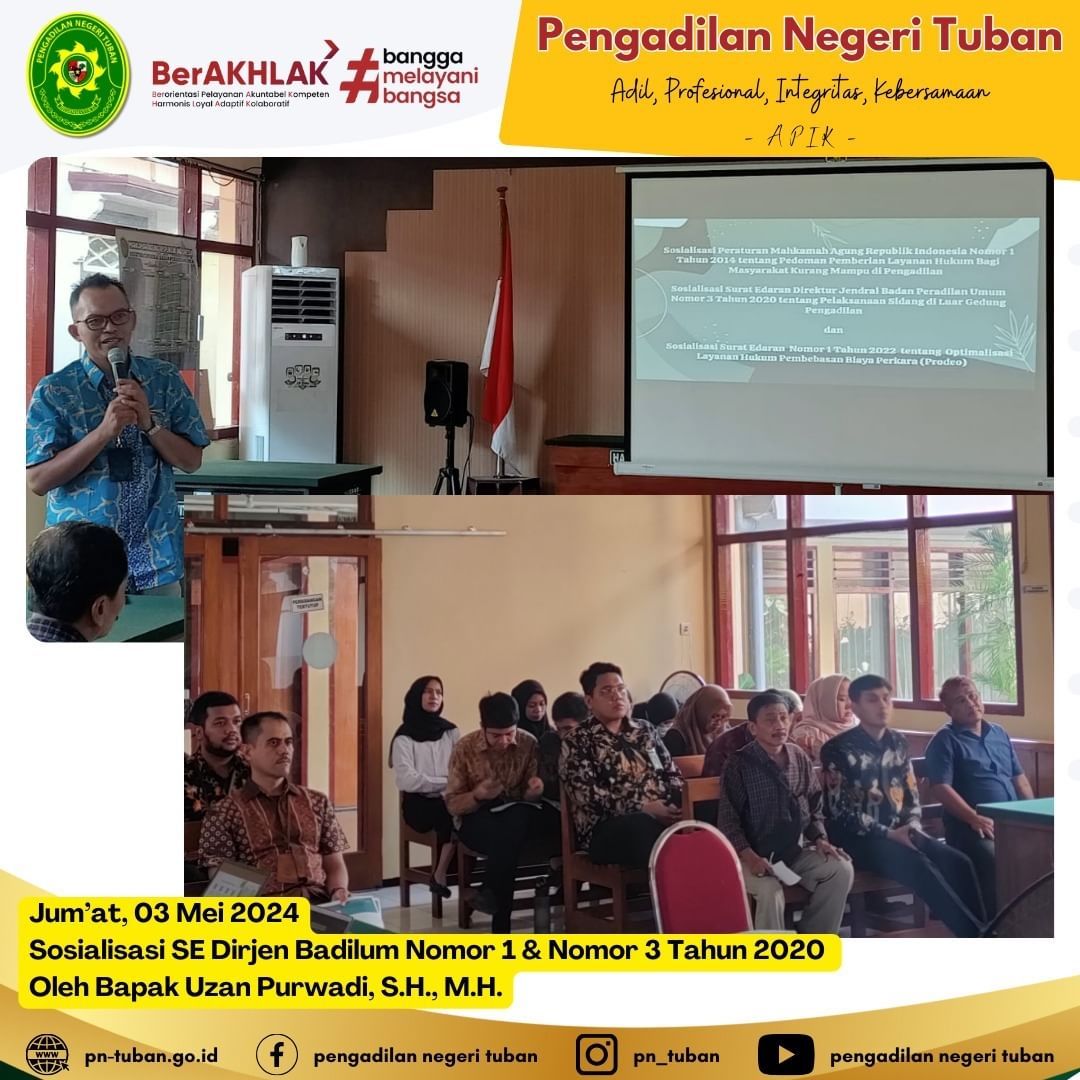 SOSIALISASI SE DIRJEN BADILUM NOMOR 1 DAN 3 TAHUN 2020