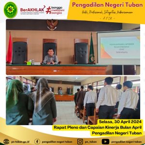 Rapat Pleno dan Capaian Kinerja Bulan April