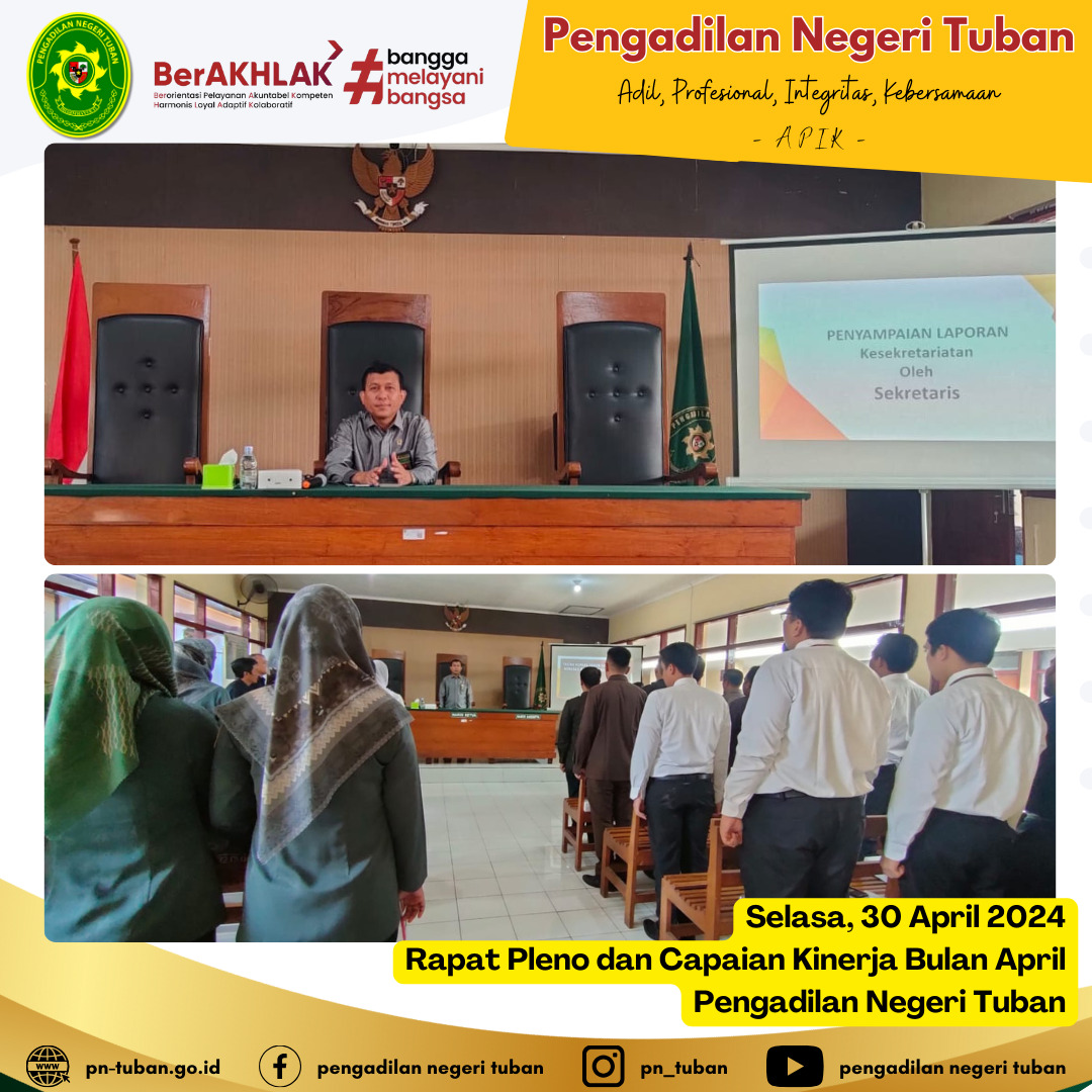 Rapat Pleno dan Capaian Kinerja Bulan April