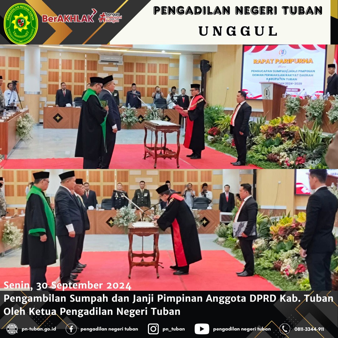 Pengambilan Sumpah & Janji Anggota DPRD Kab. Tuban