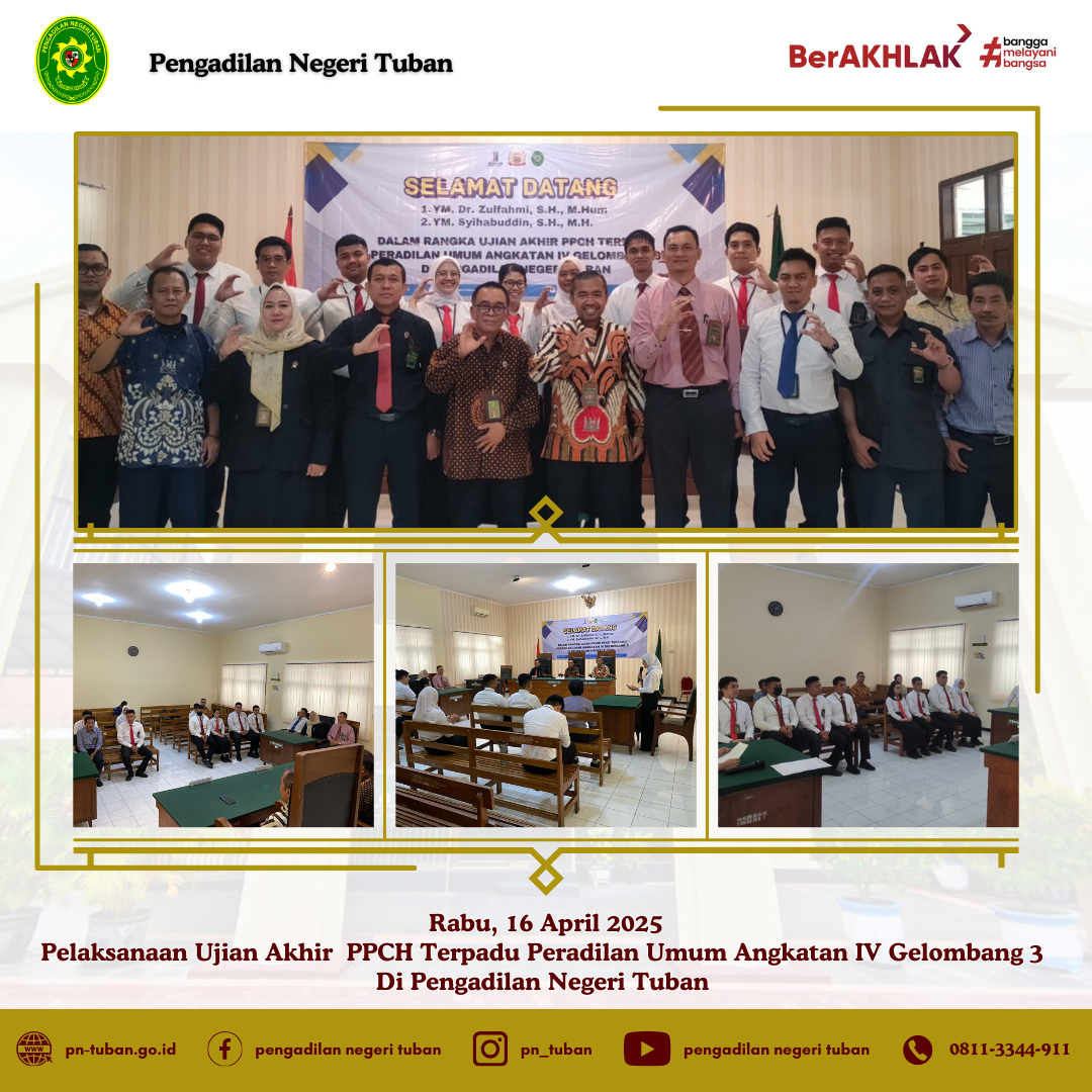 PELAKSANAAN UJIAN AKHIR PPCH TERPADU