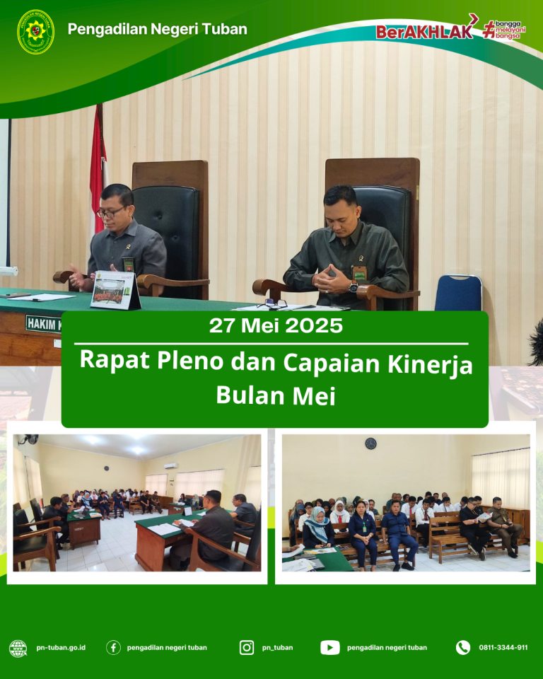 RAPAT PLENO DAN CAPAIAN KINERJA BULAN MEI