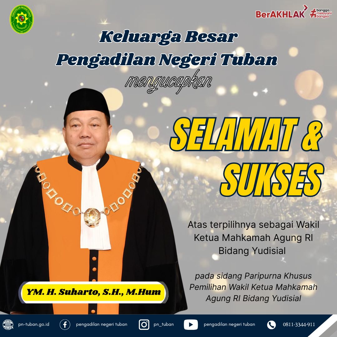 SELAMAT DAN SUKSES ATAS TERPILIHNYA WKMA BIDANG YUDISIAL