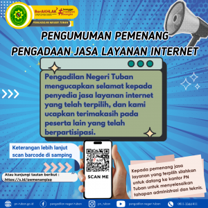 Pengumuman Pemenang Pengadaan Jasa Internet