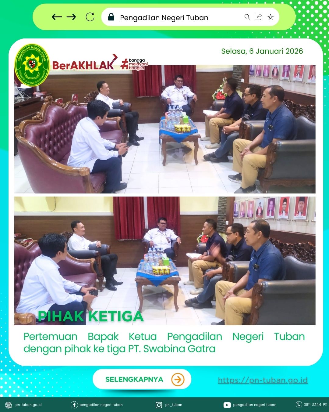 Koordinasi Dengan PT. Swabina Gatra Sebagai Pihak Ketiga