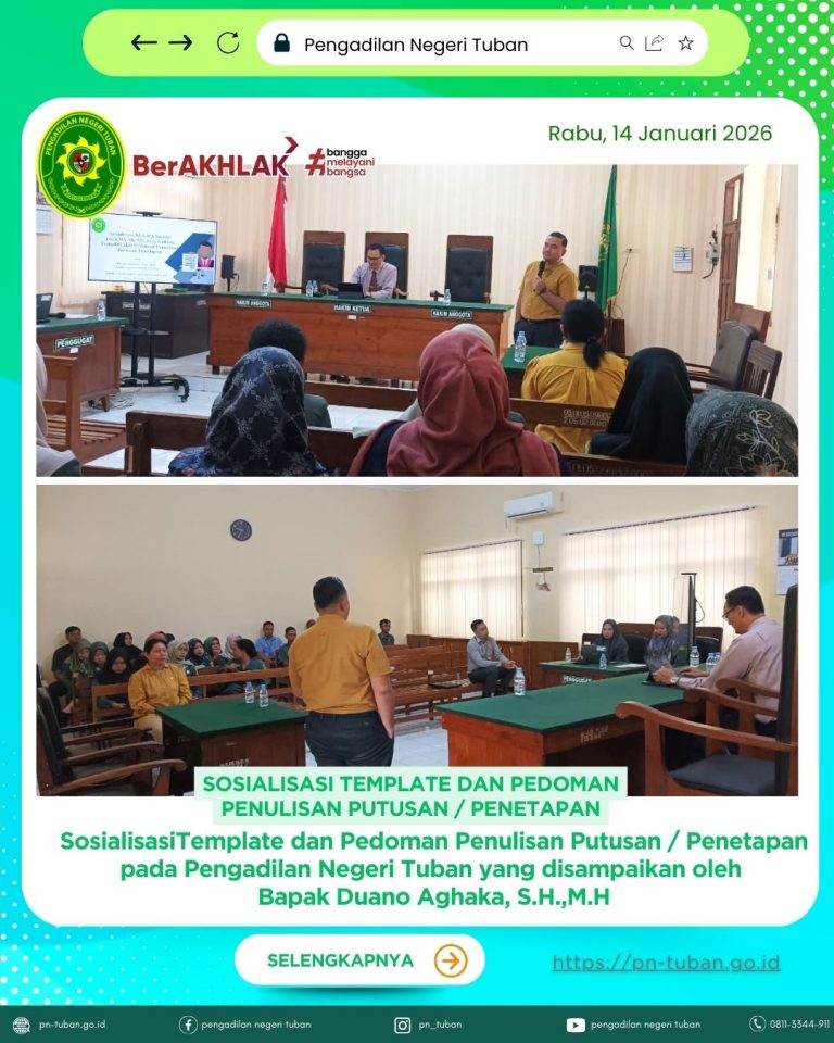 Sosialisasi Template dan Pedoman Penulisan Putusan/Penetapan