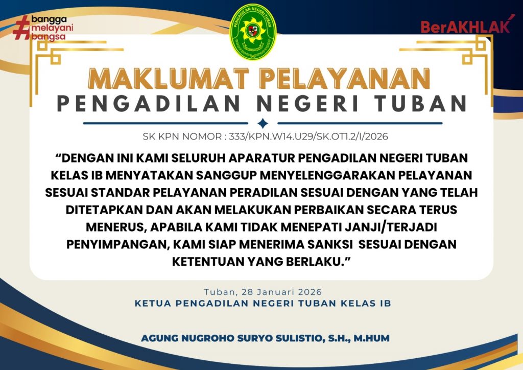 MAKLUMAT PELAYANAN PENGADILAN NEGERI TUBAN