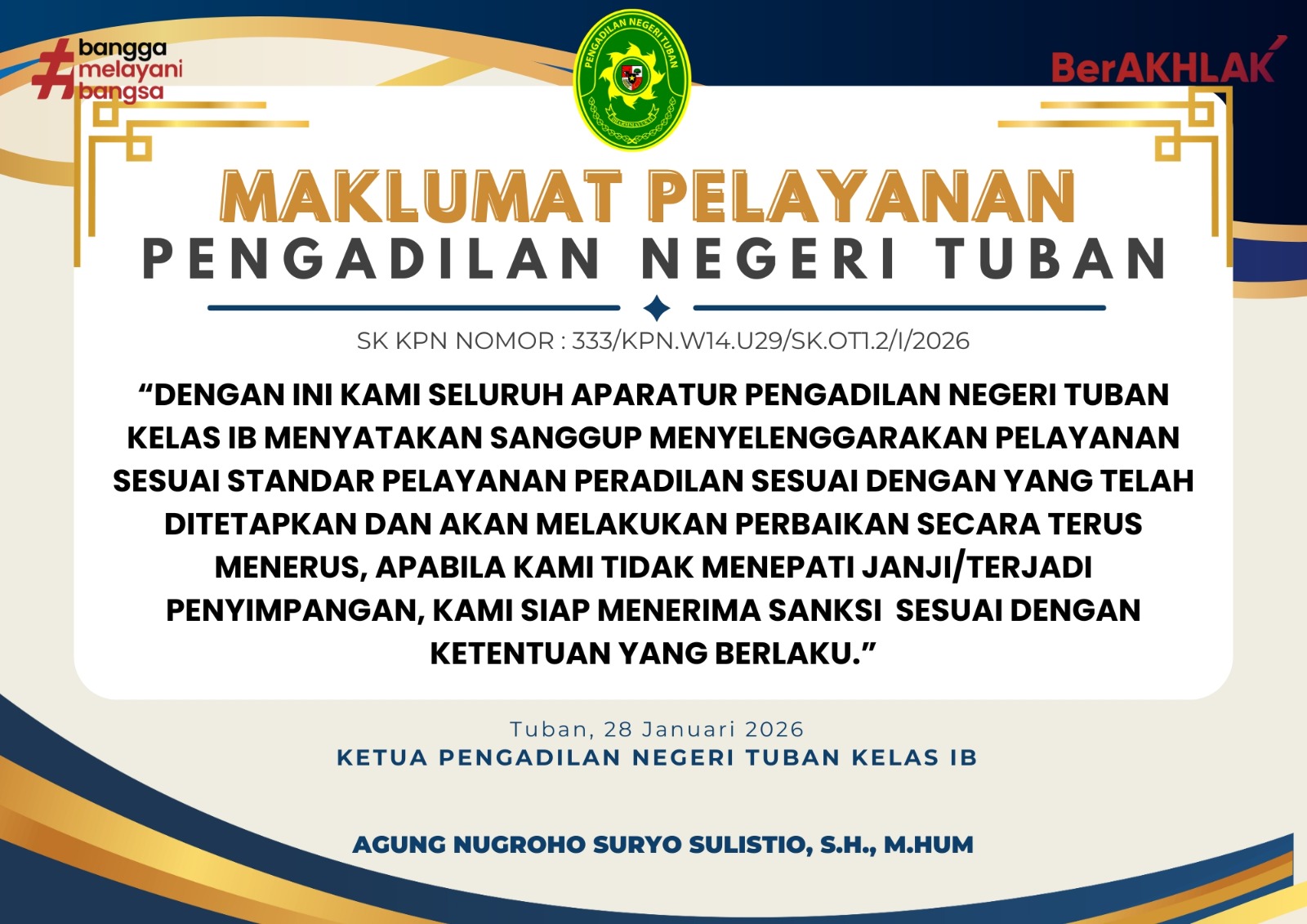 MAKLUMAT PELAYANAN PENGADILAN NEGERI TUBAN