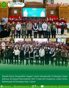 Bapak Ketua Pengadilan Negeri Tuban menghadiri undangan kegiatan Sapa Bansos Amaliyah Ramadhan