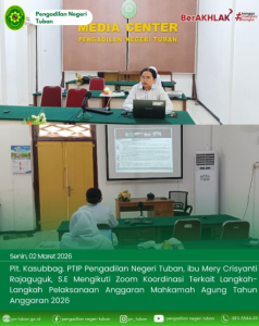 Zoom koordinasi terkait langkah-langkah pelaksanaan anggaran Mahkamah Agung