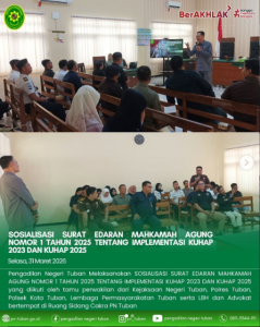 Sosialisasi Surat Edaran Mahkamah Agung Nomor 1 Tahun 2025