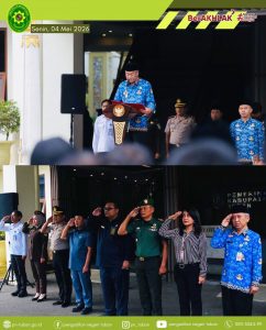 Upacara Hari Pendidikan Nasional dan Hari Otonomi Daerah XXX di Kantor Pemkab Tuban