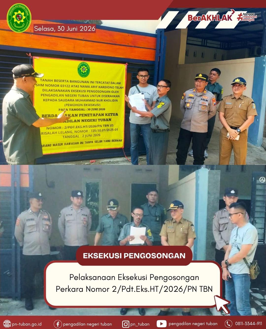 Pelaksanaan Eksekusi Pengosongan Perkara Nomor 2/Pdt.Eks.HT/2026/PN TBN