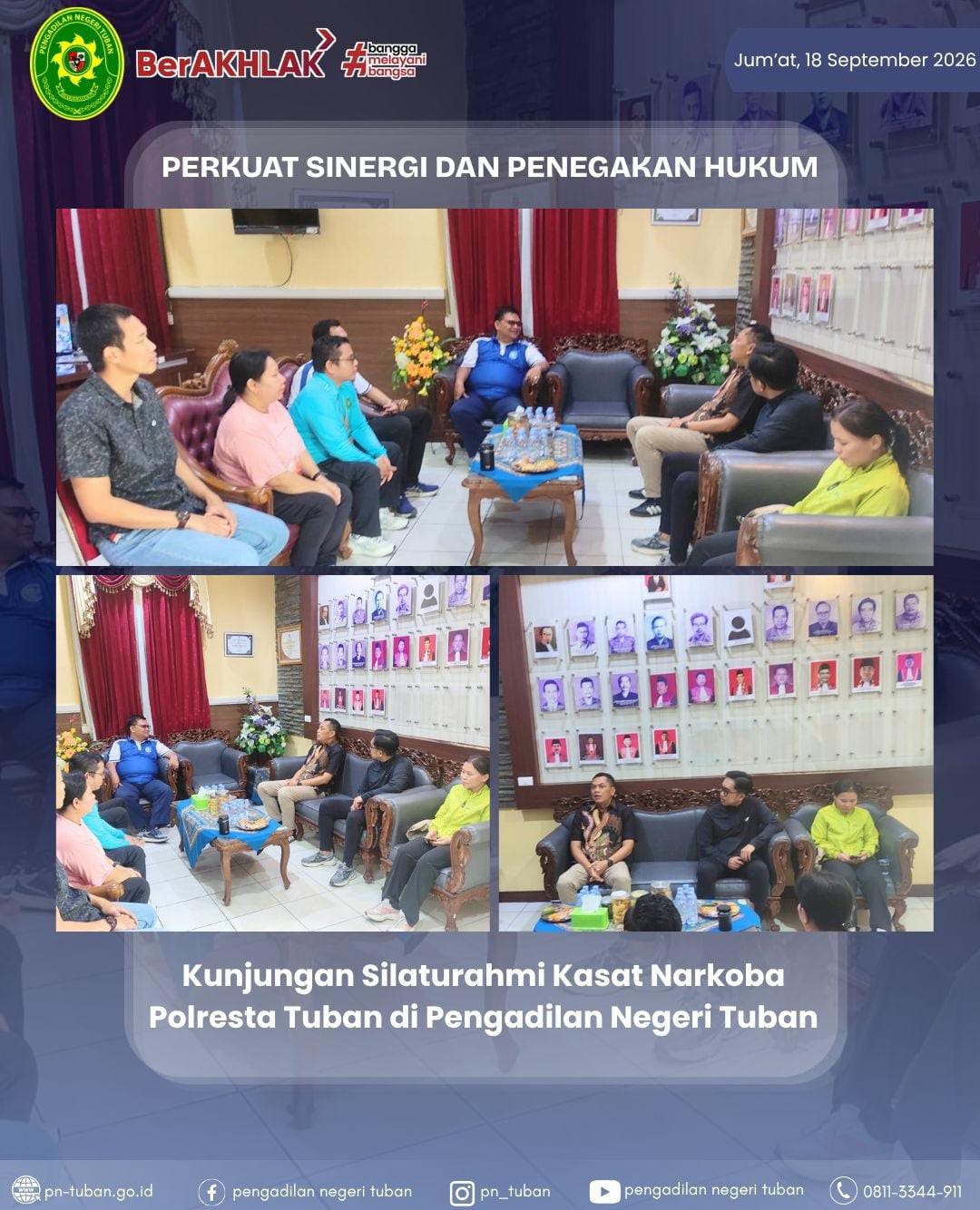 Kunjungan Silaturahmi Kasat  Narkoba Polresta Tuban di PN Tuban