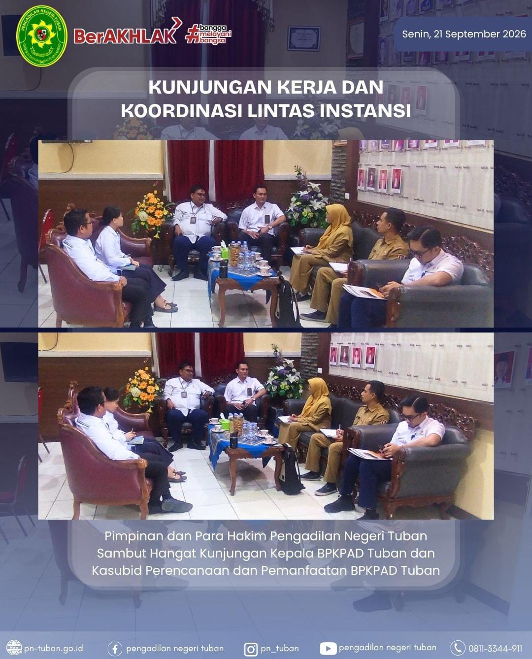 Kunjungan Lintas Instansi Kepala BPKPAD Tuban di PN Tuban